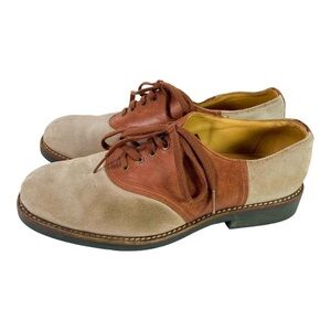 Polo Ralph Lauren vintage brown tan suede Saddle Oxfords 9 D